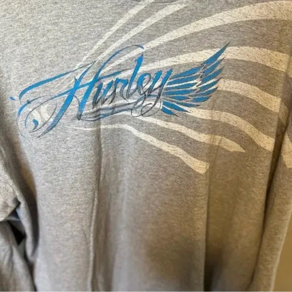 Hurley Shirt Long Sleeve Tee Grey Mens Size Medium y2k